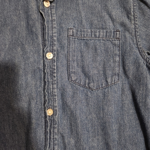 Zara Boys Blue Denim Button Down Shirt, Size  4/5 - Picture 3 of 3